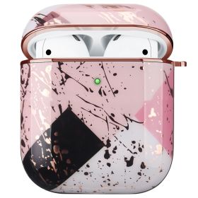 Compatible with Apple, Electroplating Gold Hard Shell White Marble Earphone Cover Is Suitable (Option: 9style-AIRPODS Pro 3rd generation)