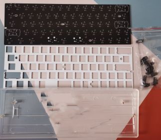 Customized Mechanical Keyboard Kit Left 64 Glass Fiber Positioning Plate RGB Bottom Light (Option: Package two with transparent)