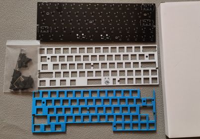 Customized Mechanical Keyboard Kit Left 64 Glass Fiber Positioning Plate RGB Bottom Light (Option: Package three with silencer c)
