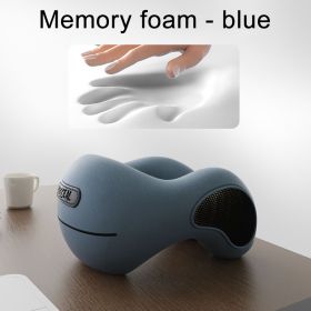 U Shaped Memory Foam Neck Pillows Soft Slow Rebound Space Travel Pillow Sleeping Airplane Car Pillow Cervical Healthcare Supply (Color: Memory Foam - Blue, Ships From: China)