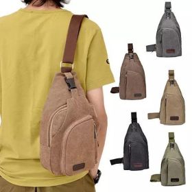 Sling Cling Cotton Canvas Messenger Bag in 5 Colors (Color: Roasted Coffee)