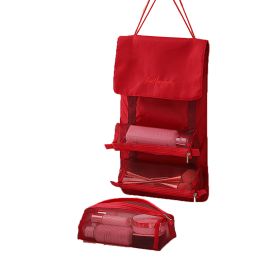 Detachable Cosmefic Bag, 4 IN 1 Removable Portable Toiletry Travel Hanging Makeup Bags Organizer ,Bathroom Bag for Shower (Color: Red)