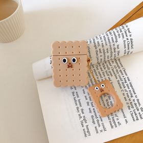 Bluetooth Wireless Earphone Protective Sleeve Anti-drop (Option: Brown biscuit square-Airpods 12generation general)